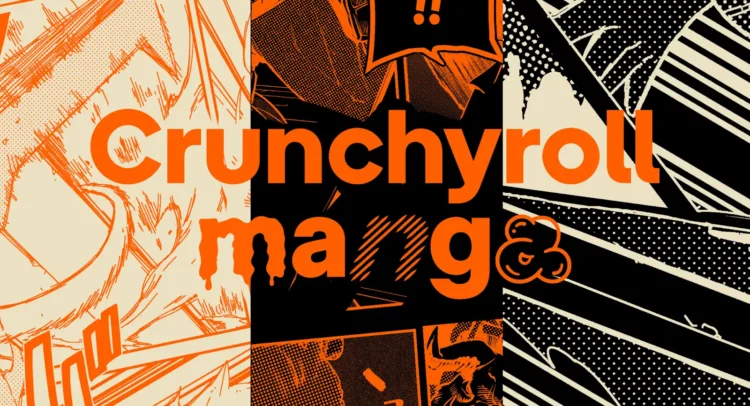 「Crunchyroll Manga」のロゴと、マンガのコマを用いたデザインが印象的です。この画像は、Crunchyrollが展開するマンガ関連のプロモーションやサービスに関する素材と思われます。